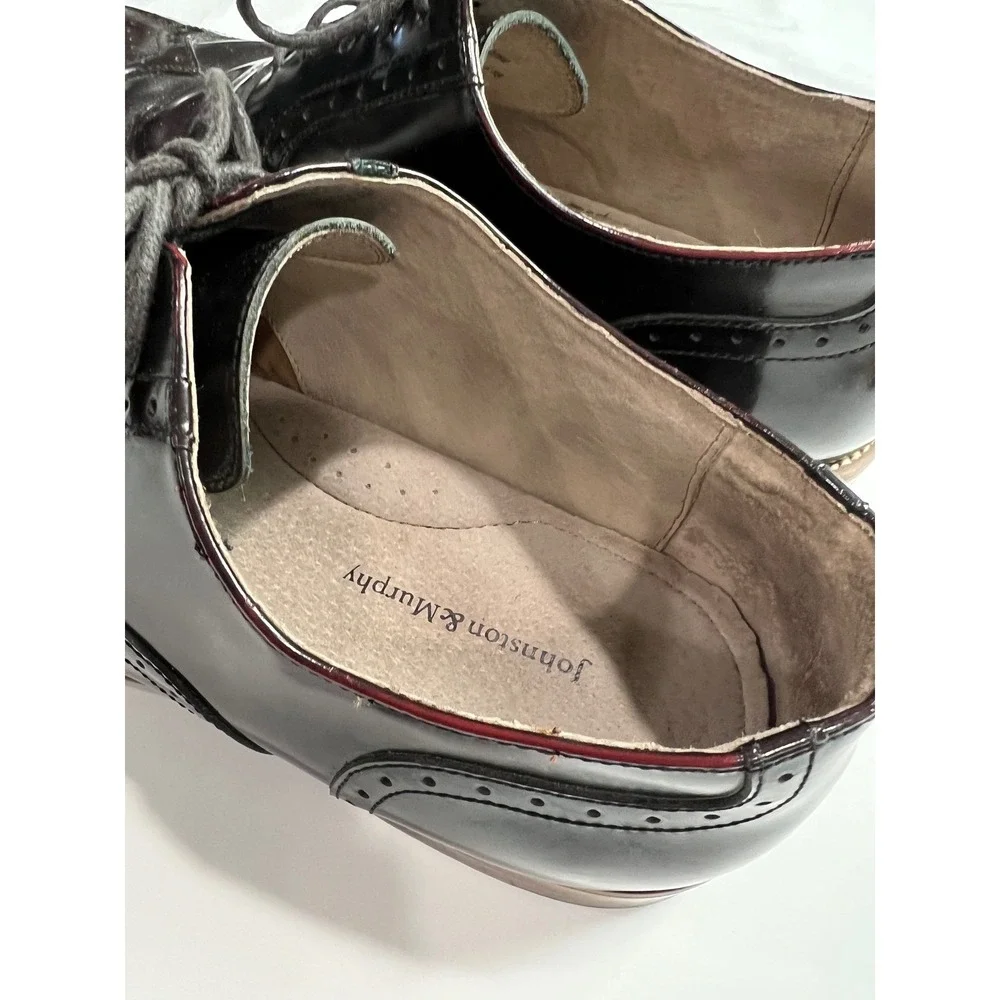 Johnston & Murphy Wingtip Oxford Mens 12M Burgundy‎ Leather Brogue 59-0764